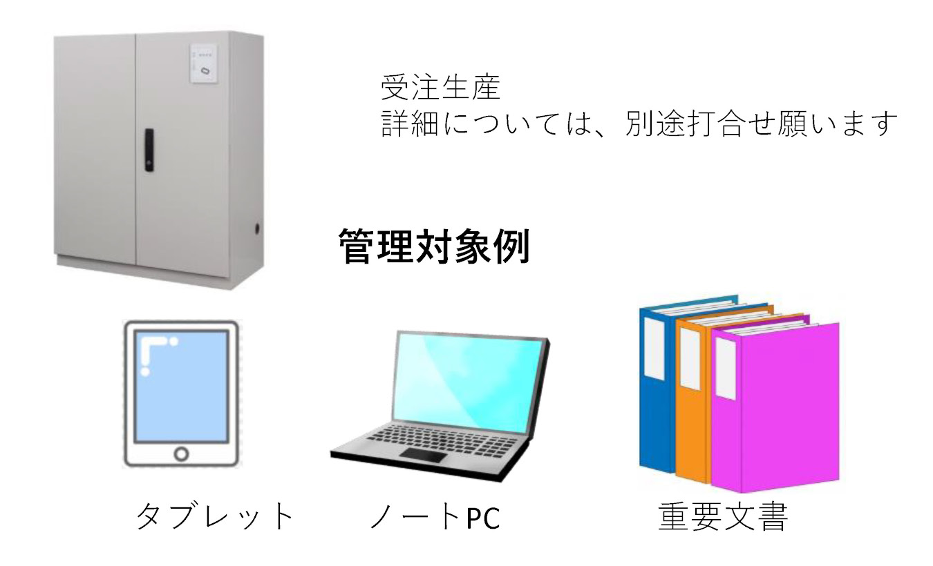 ＳＳキャビネット　管理対象例　タブレット　ノートPC　重要文書